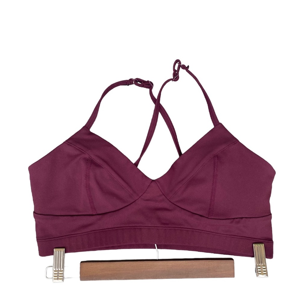 Sol & Mane Plum Cross Back Yoga Sports Bra Size Large